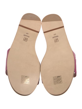 CH Carolina Herrera Leather Cutout Accent Slides