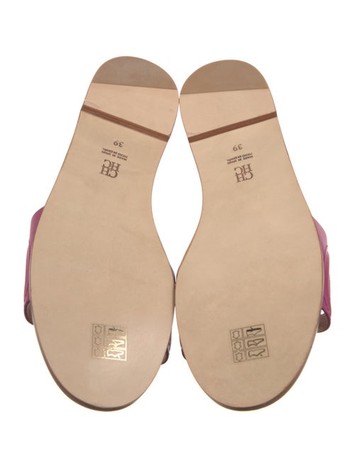 CH Carolina Herrera Leather Cutout Accent Slides