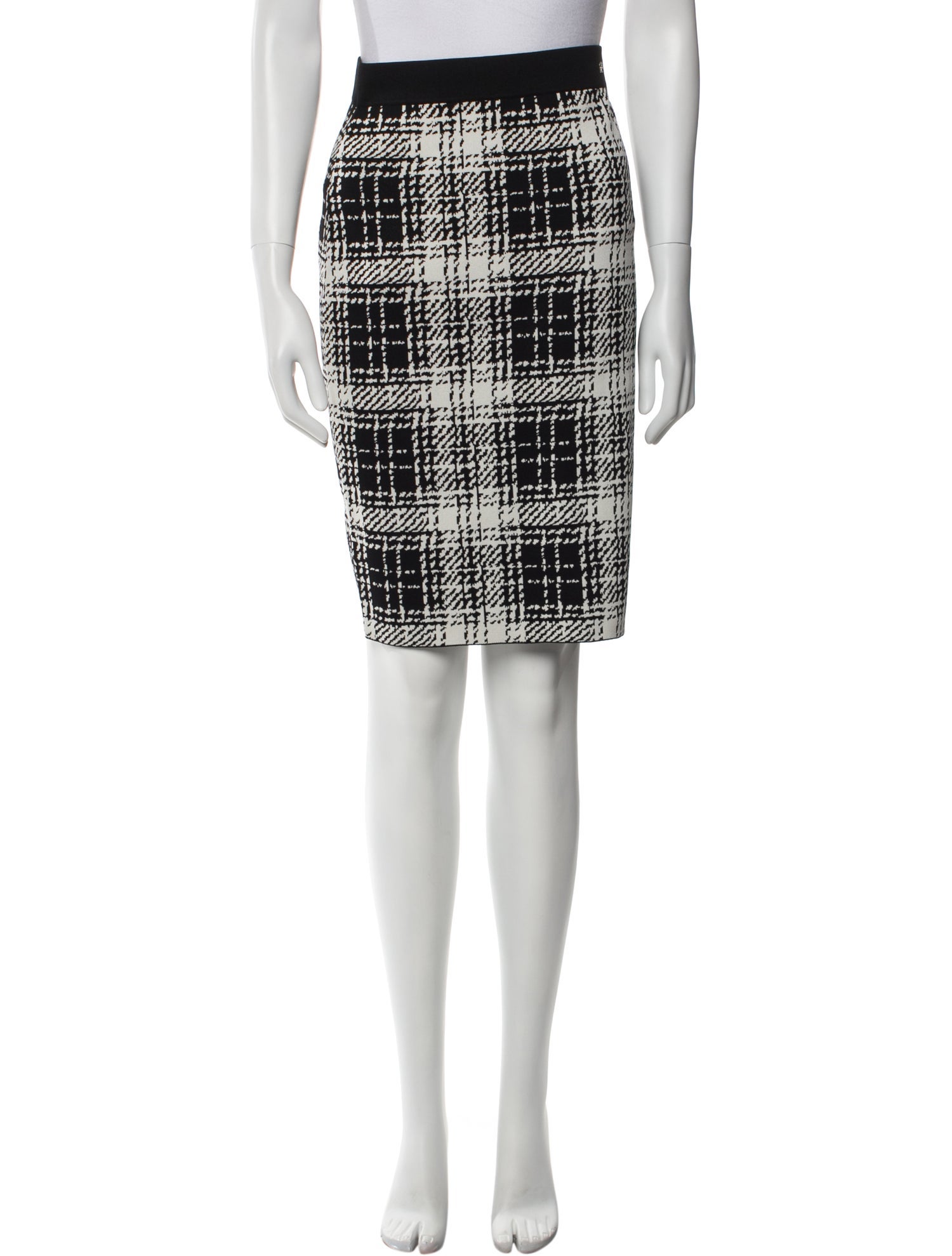 CH Carolina Herrera Plaid Print Knee-Length Skirt