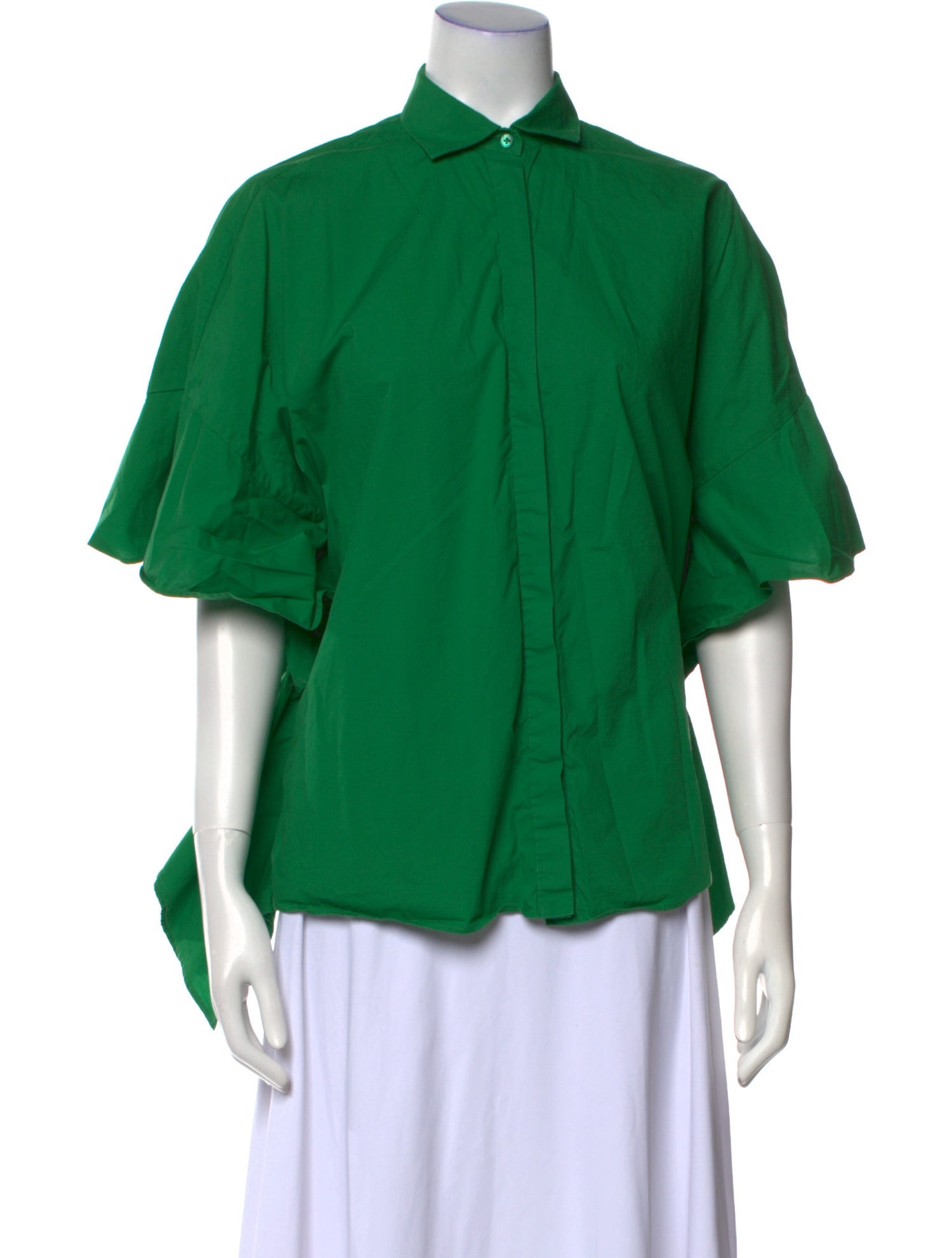 CH Carolina Herrera Short Sleeve Button-Up Top