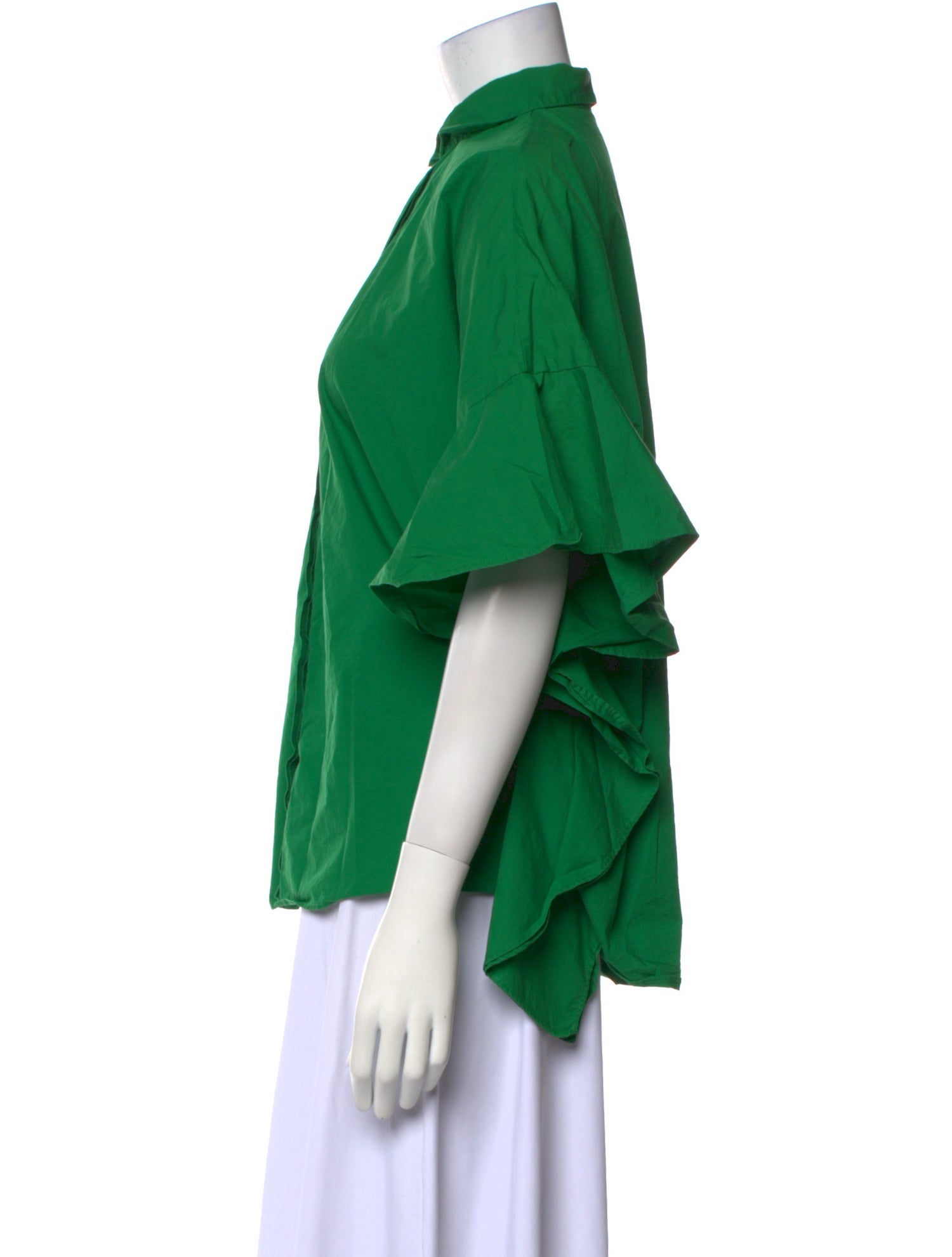 CH Carolina Herrera Short Sleeve Button-Up Top