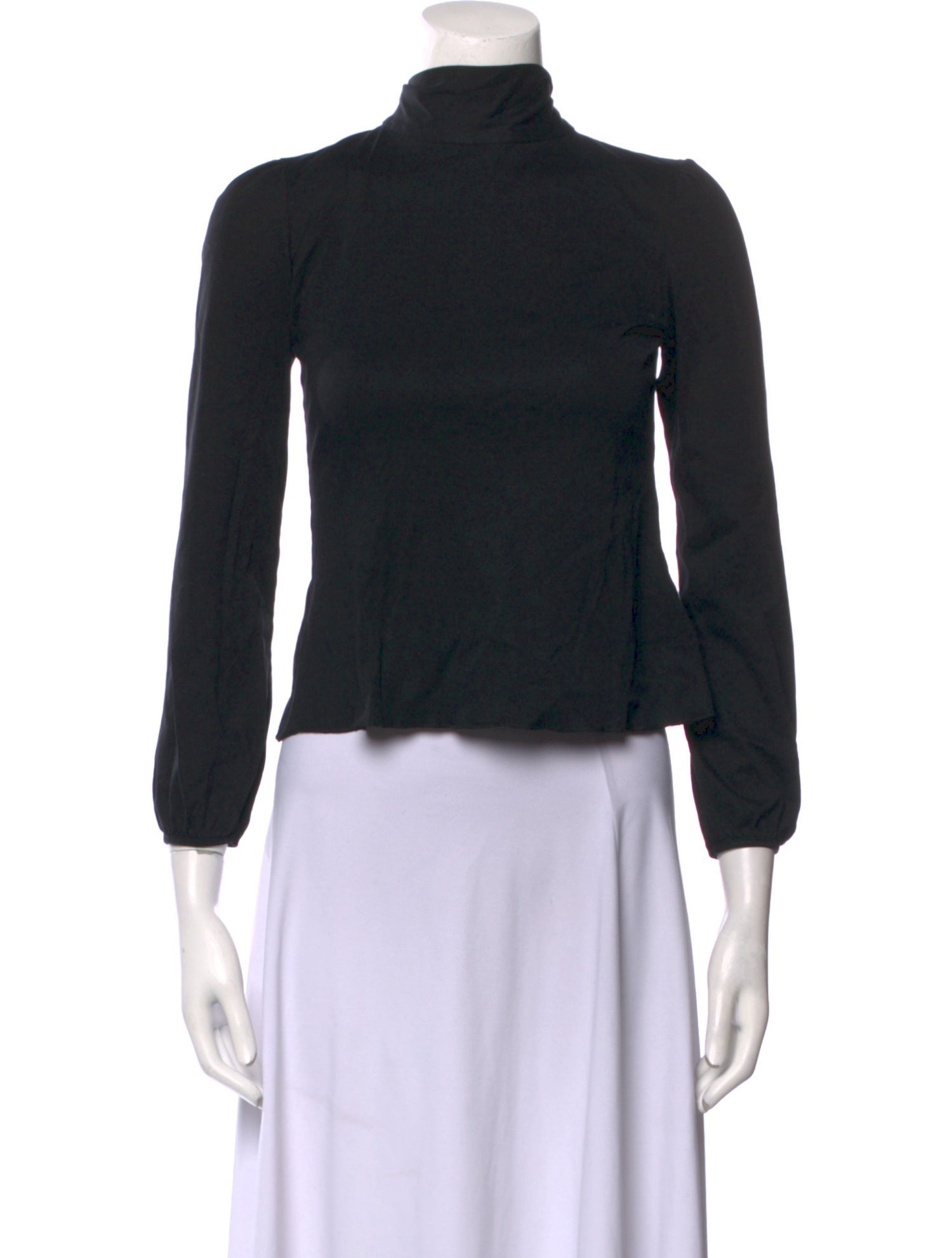 CH Carolina Herrera Turtleneck Three-Quarter Sleeve Crop Top