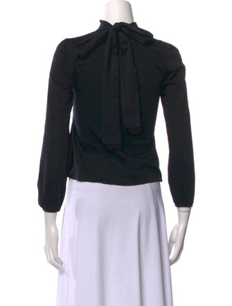 CH Carolina Herrera Turtleneck Three-Quarter Sleeve Crop Top