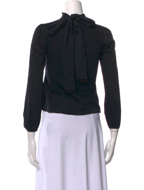 CH Carolina Herrera Turtleneck Three-Quarter Sleeve Crop Top