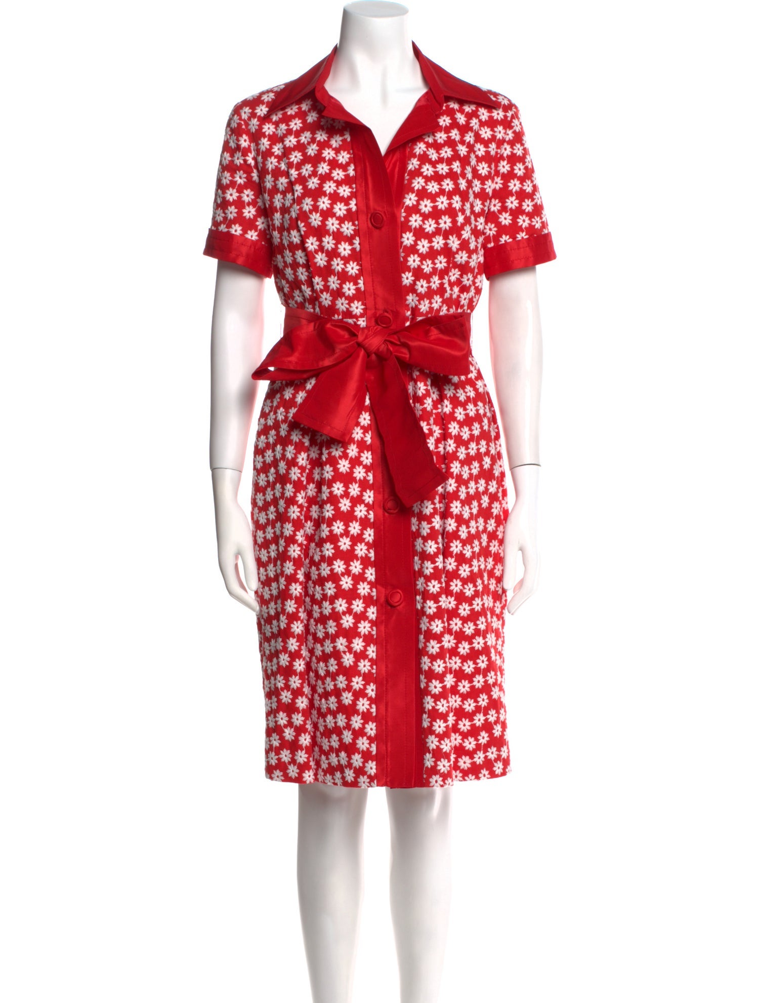 CH Carolina Herrera Linen Knee-Length Dress