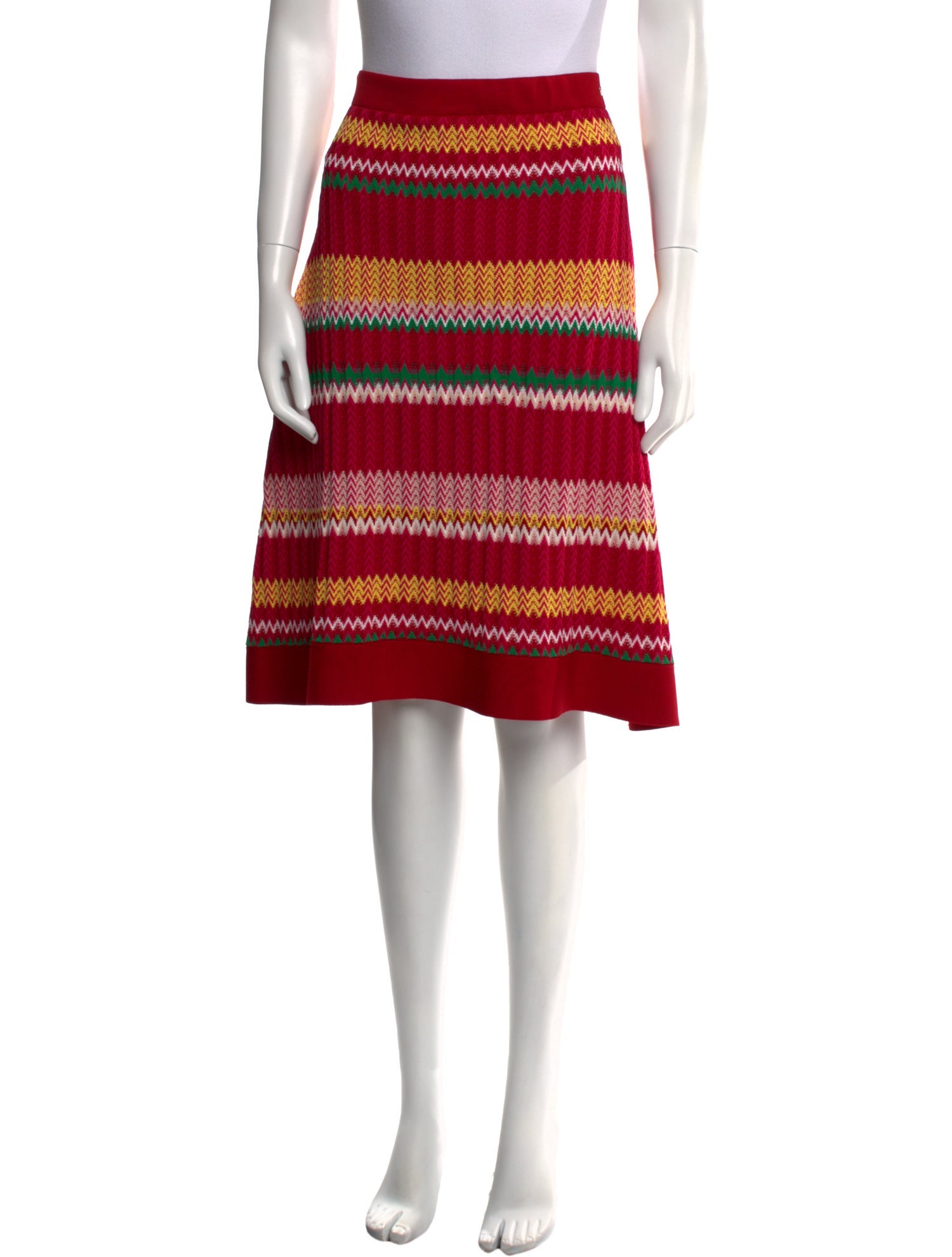 CH Carolina Herrera Striped Knee-Length Skirt