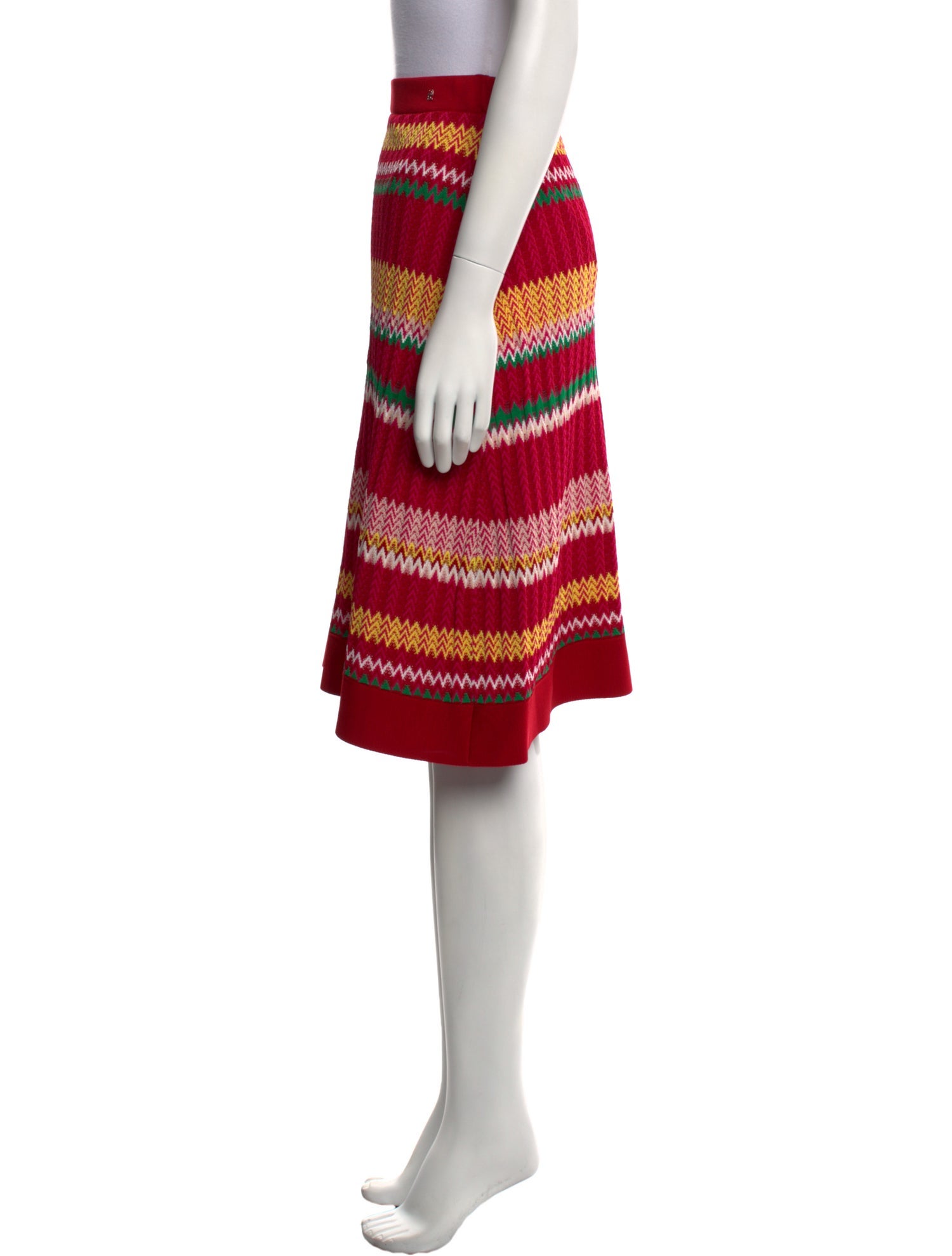 CH Carolina Herrera Striped Knee-Length Skirt