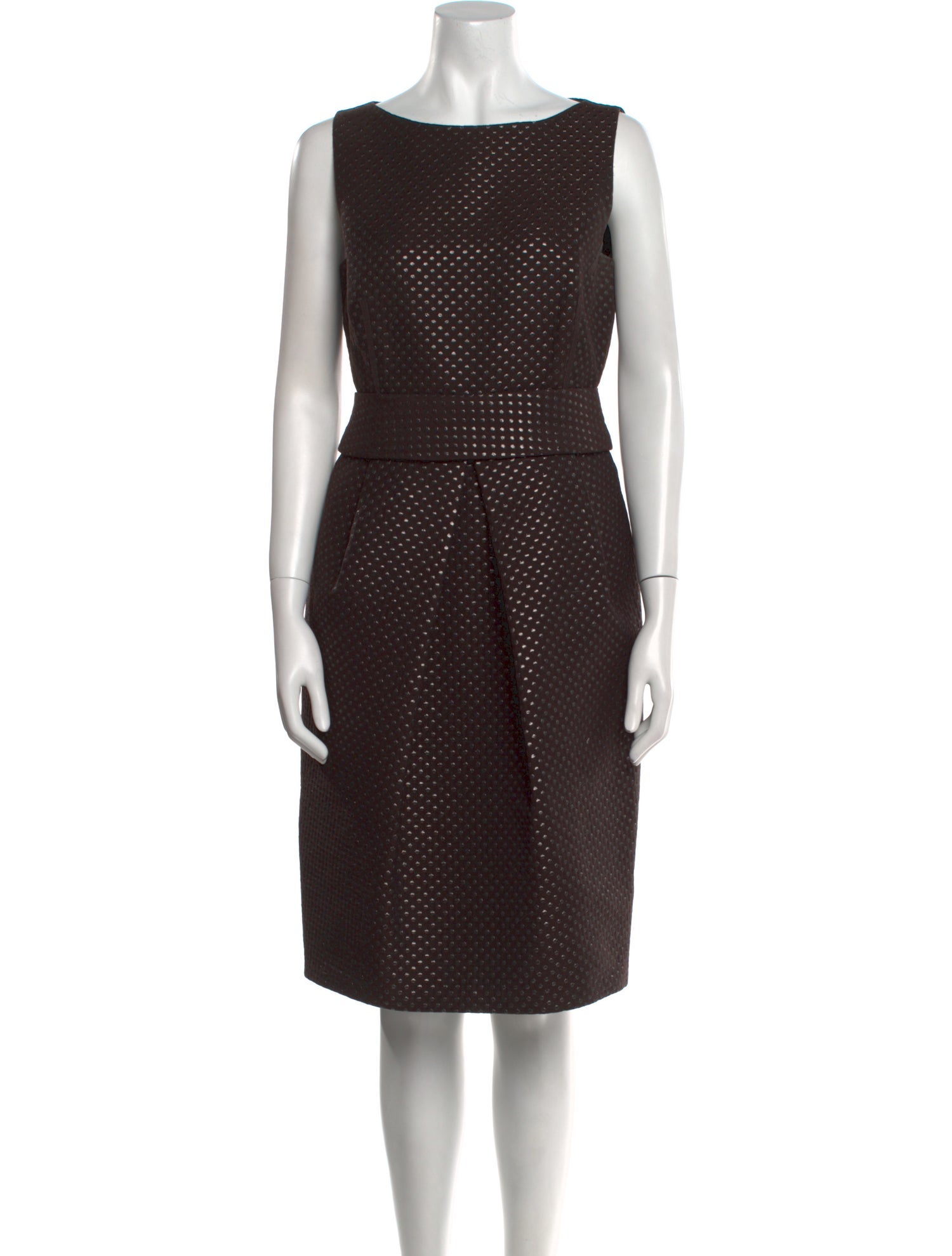 CH Carolina Herrera Polka Dot Print Knee-Length Dress