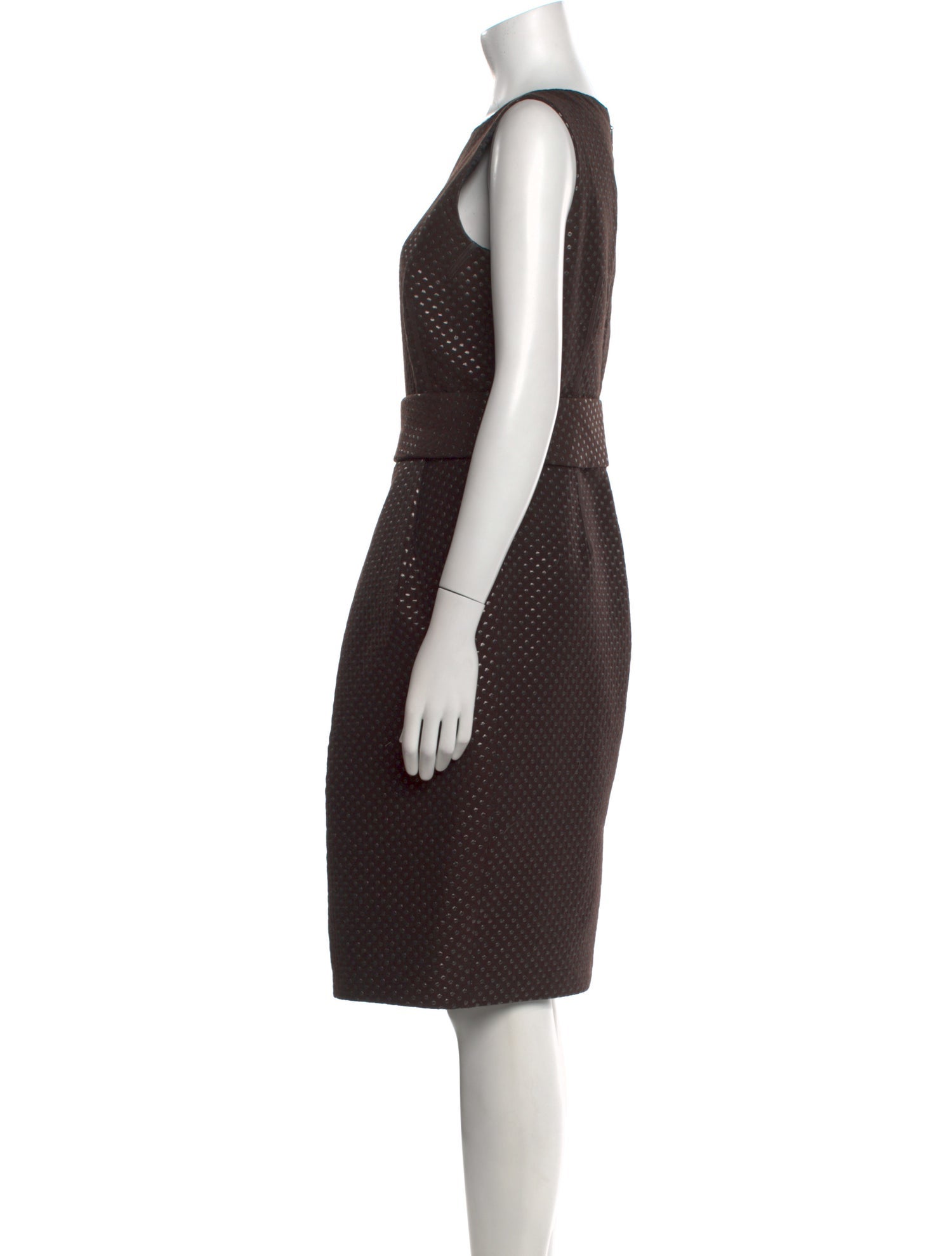 CH Carolina Herrera Polka Dot Print Knee-Length Dress