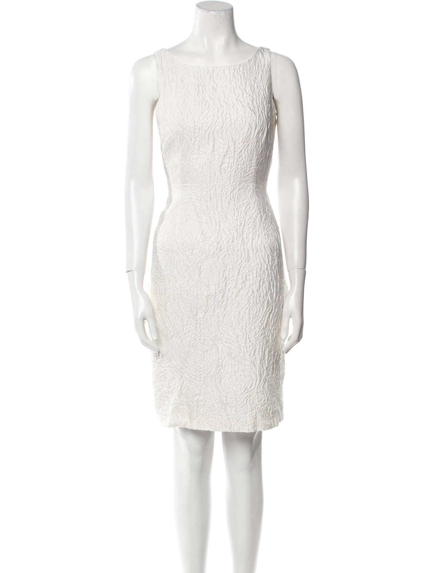 CH Carolina Herrera Bateau Neckline Knee-Length Dress