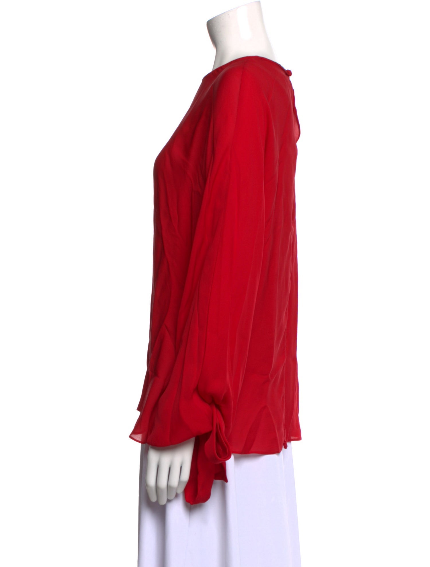 CH Carolina Herrera シルクシフォンシャツドレス 赤 Carolina CH Carolina Herrera シルクシフォンシャツドレス 赤 Carolina