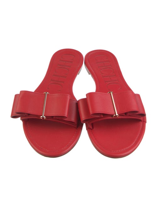 CH Carolina Herrera Leather Slides