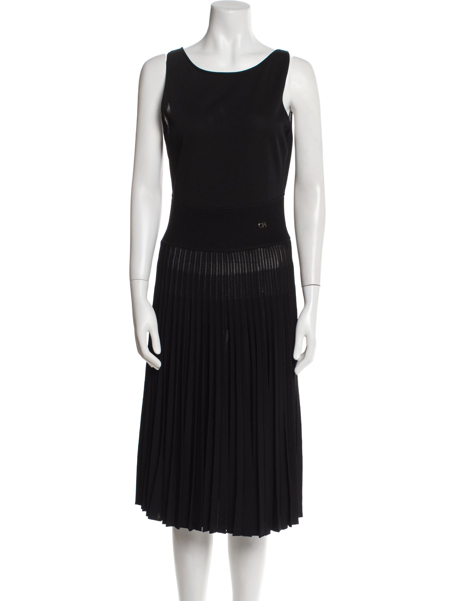 CH Carolina Herrera Bateau Neckline Midi Length Dress