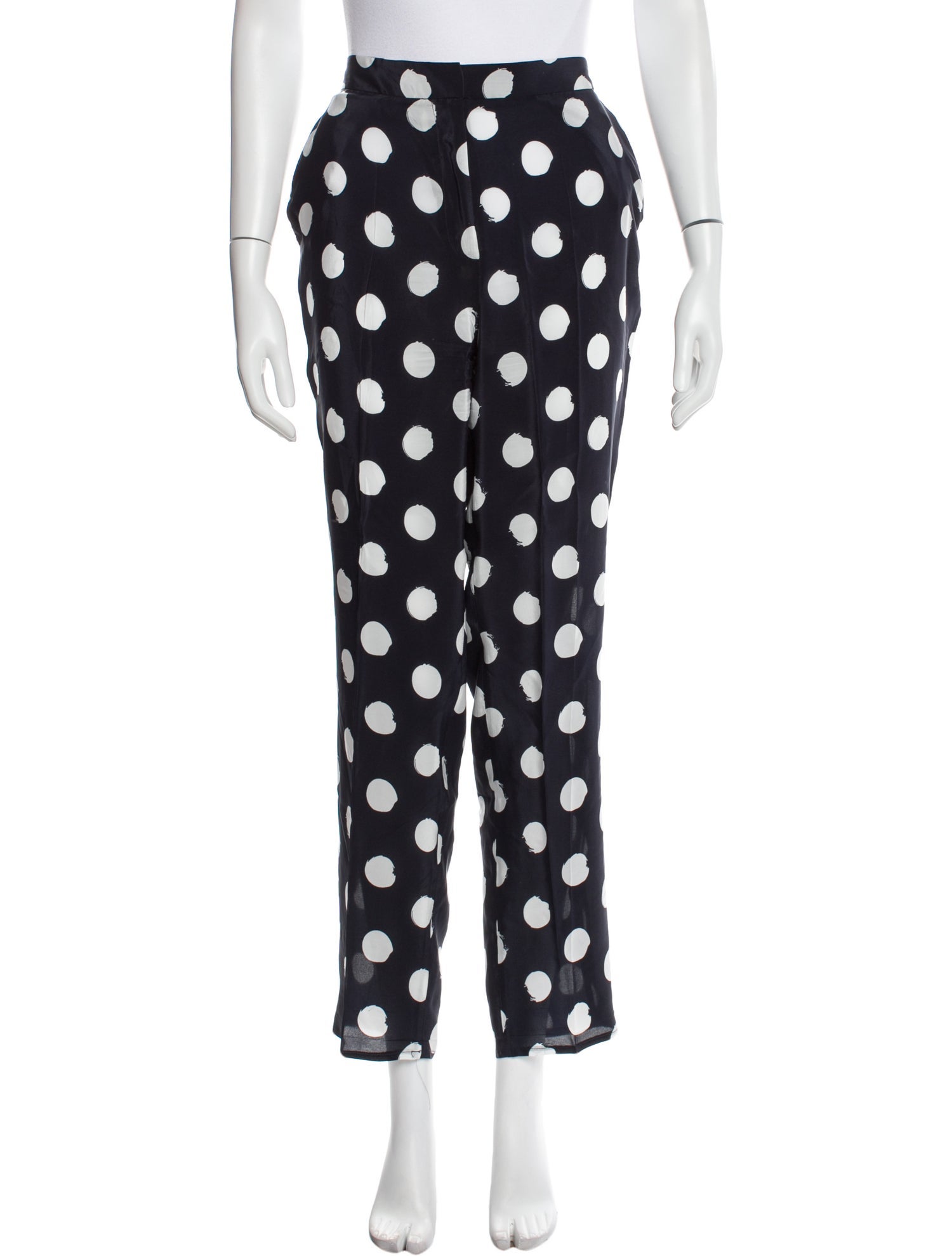 CH Carolina Herrera Polka Dot Print Straight Leg Pants