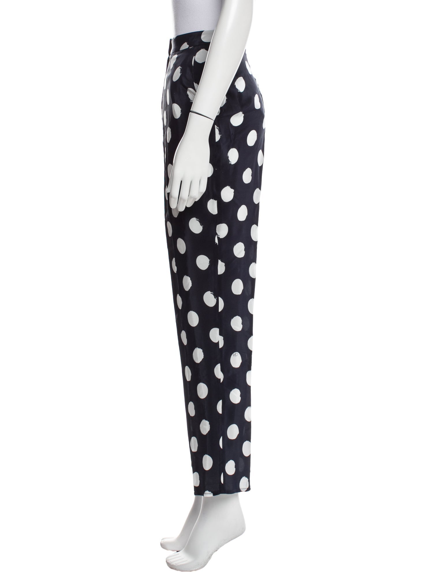 CH Carolina Herrera Polka Dot Print Straight Leg Pants