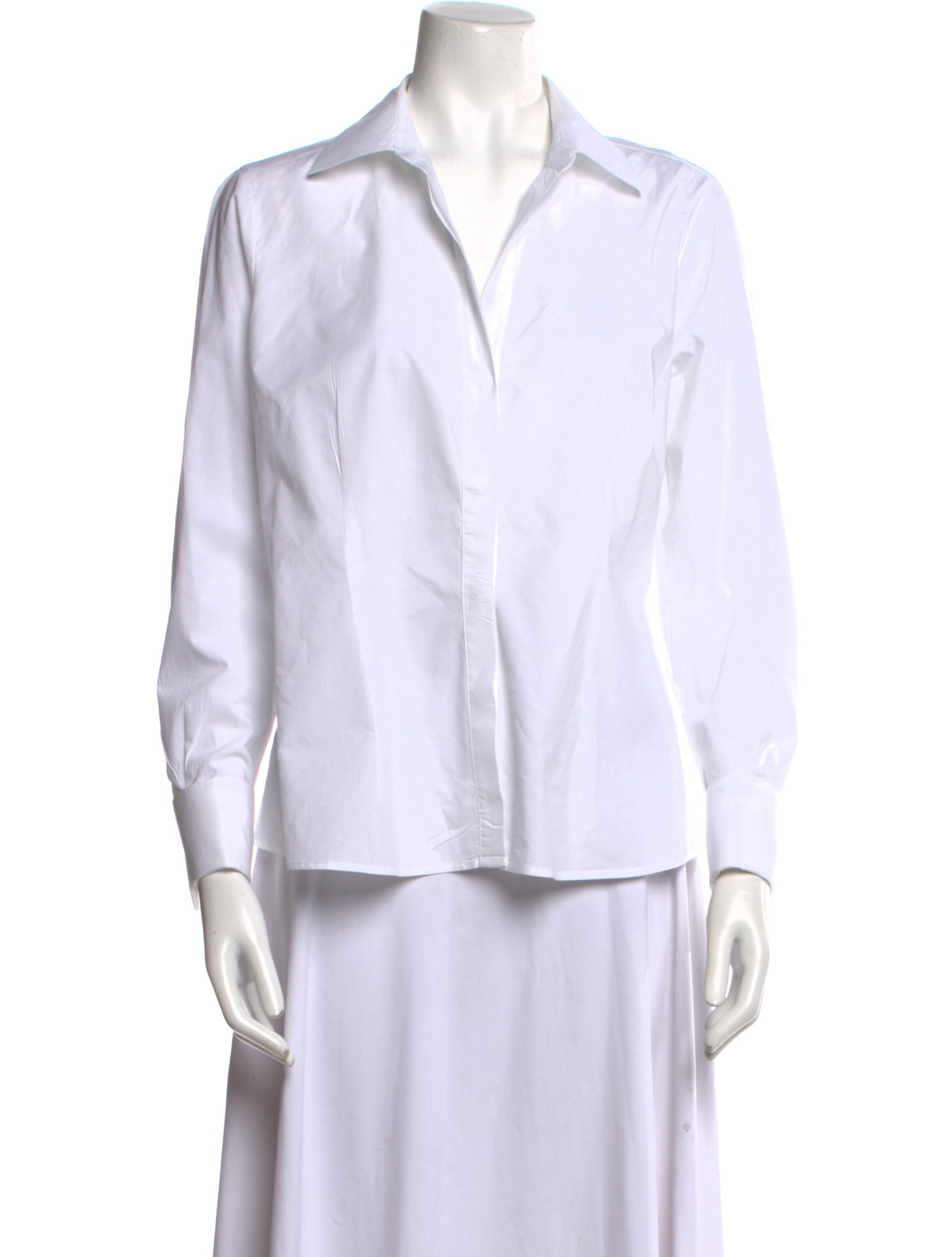 CH Carolina Herrera Long Sleeve Button-Up Top