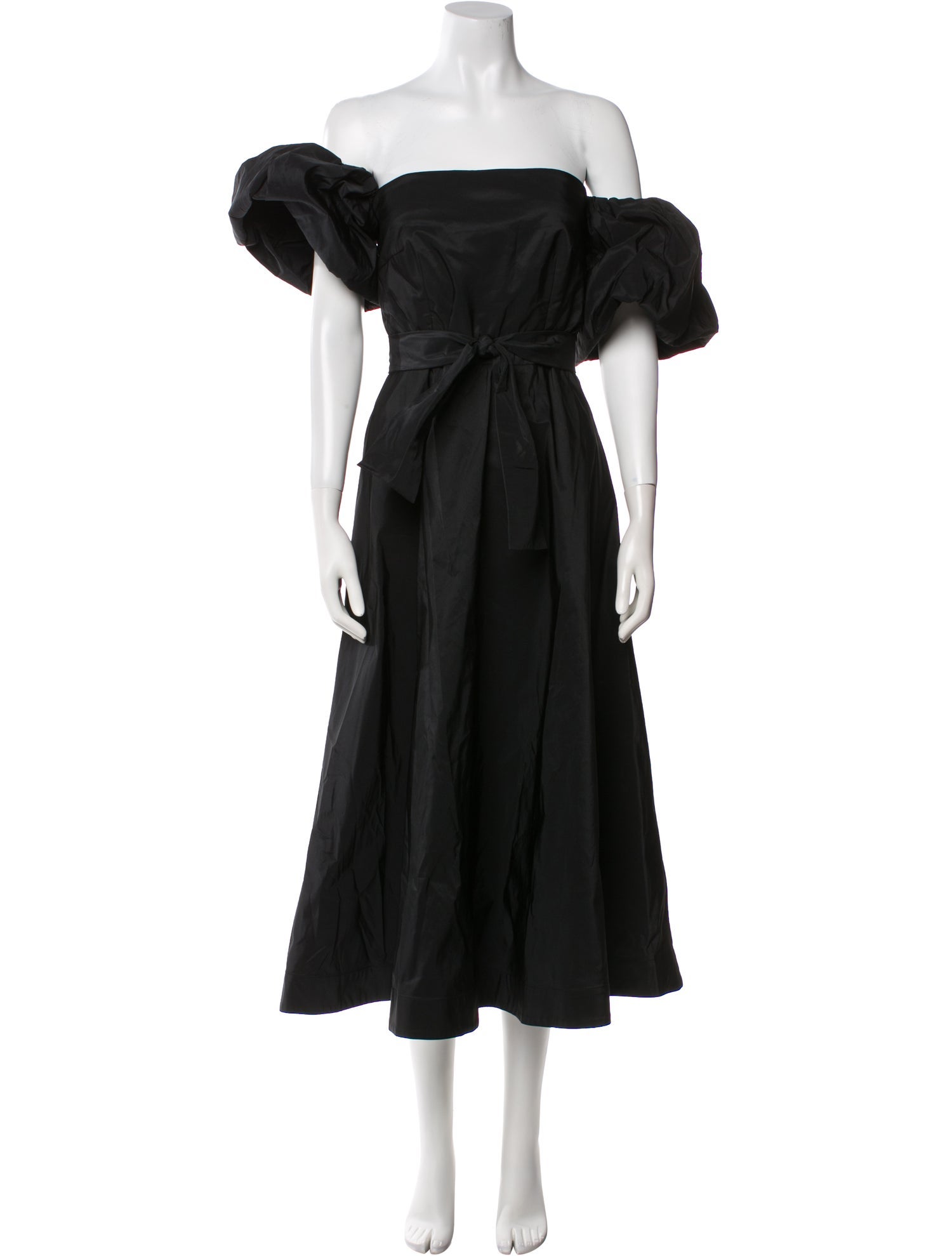 CH Carolina Herrera Off-The-Shoulder Midi Length Dress