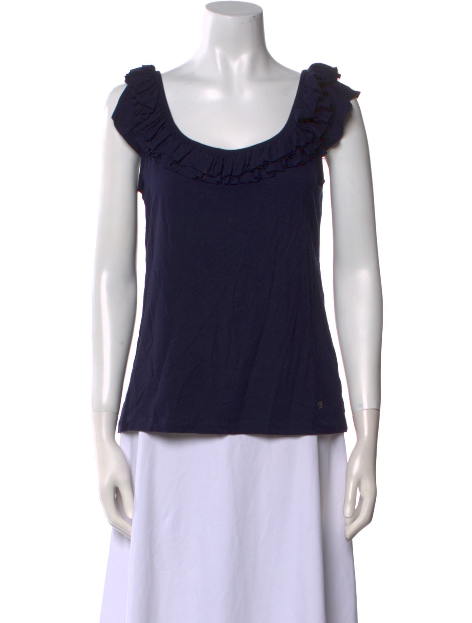 CH Carolina Herrera Scoop Neck Sleeveless Top