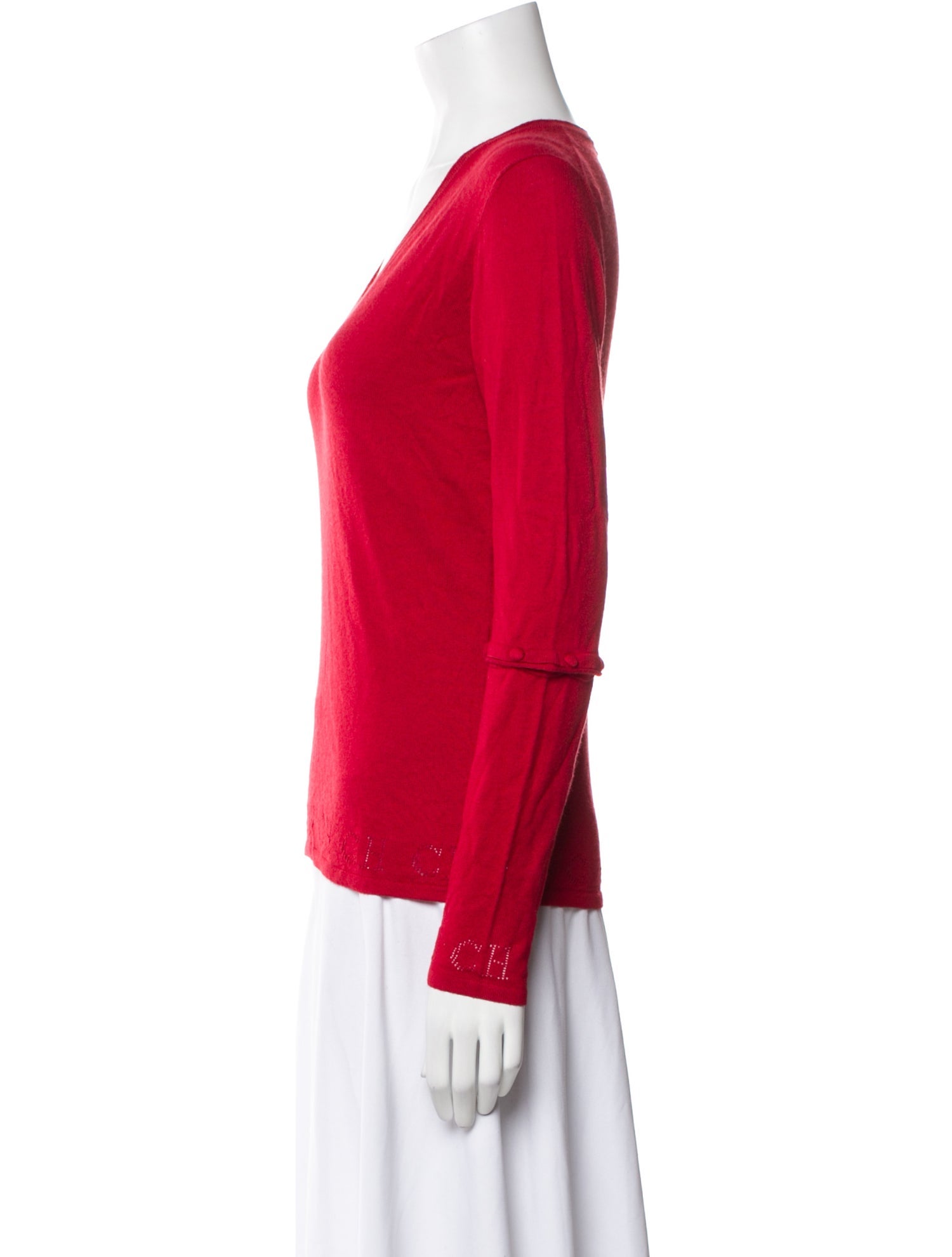 CH Carolina Herrera Silk V-Neck Sweater