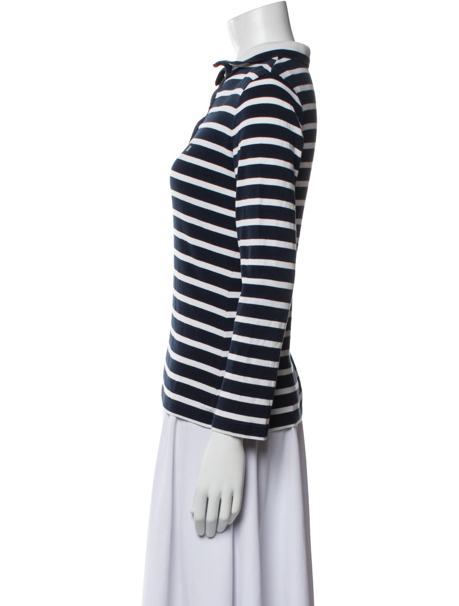CH Carolina Herrera Striped Mock Neck Top