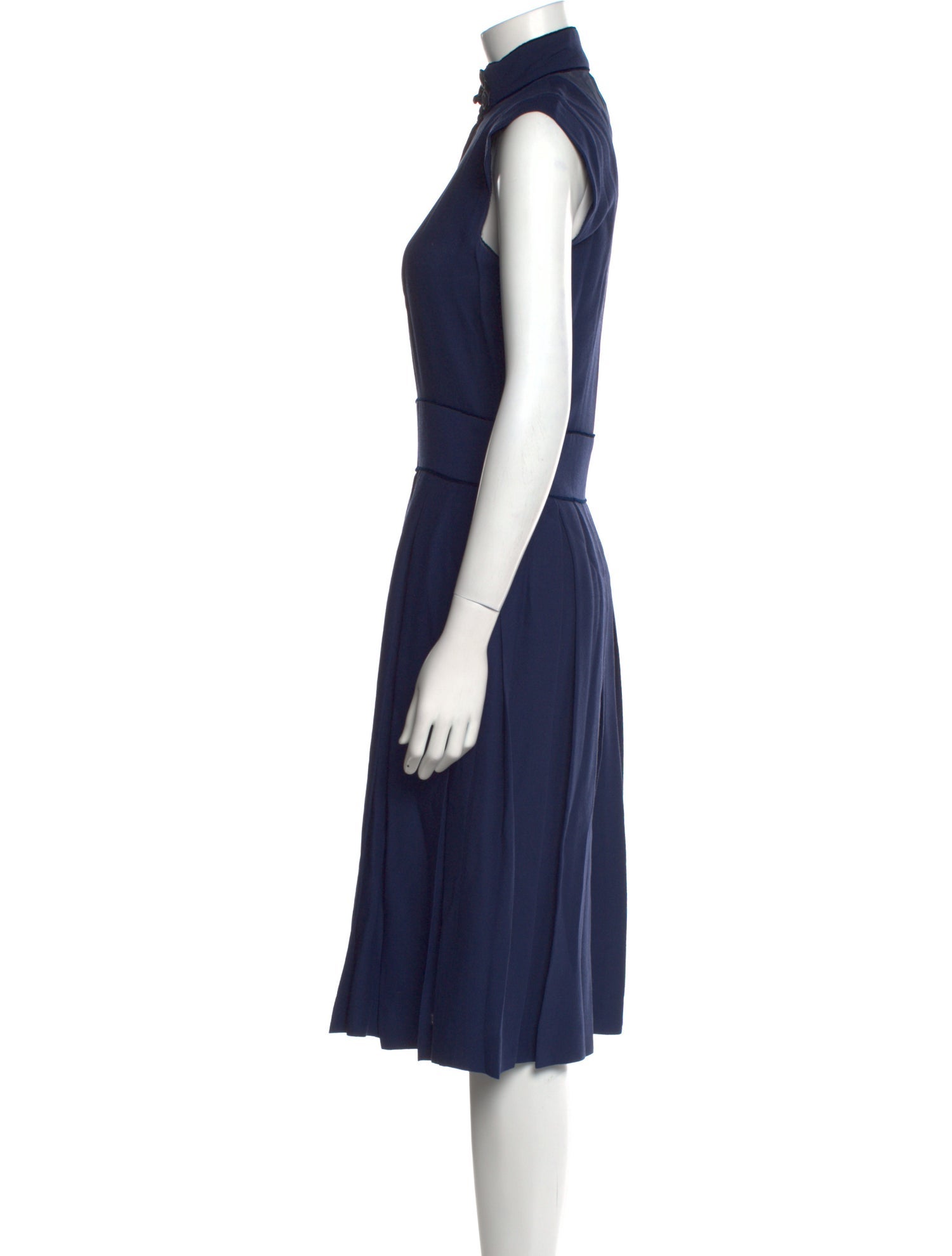 CH Carolina Herrera Mock Neck Midi Length Dress