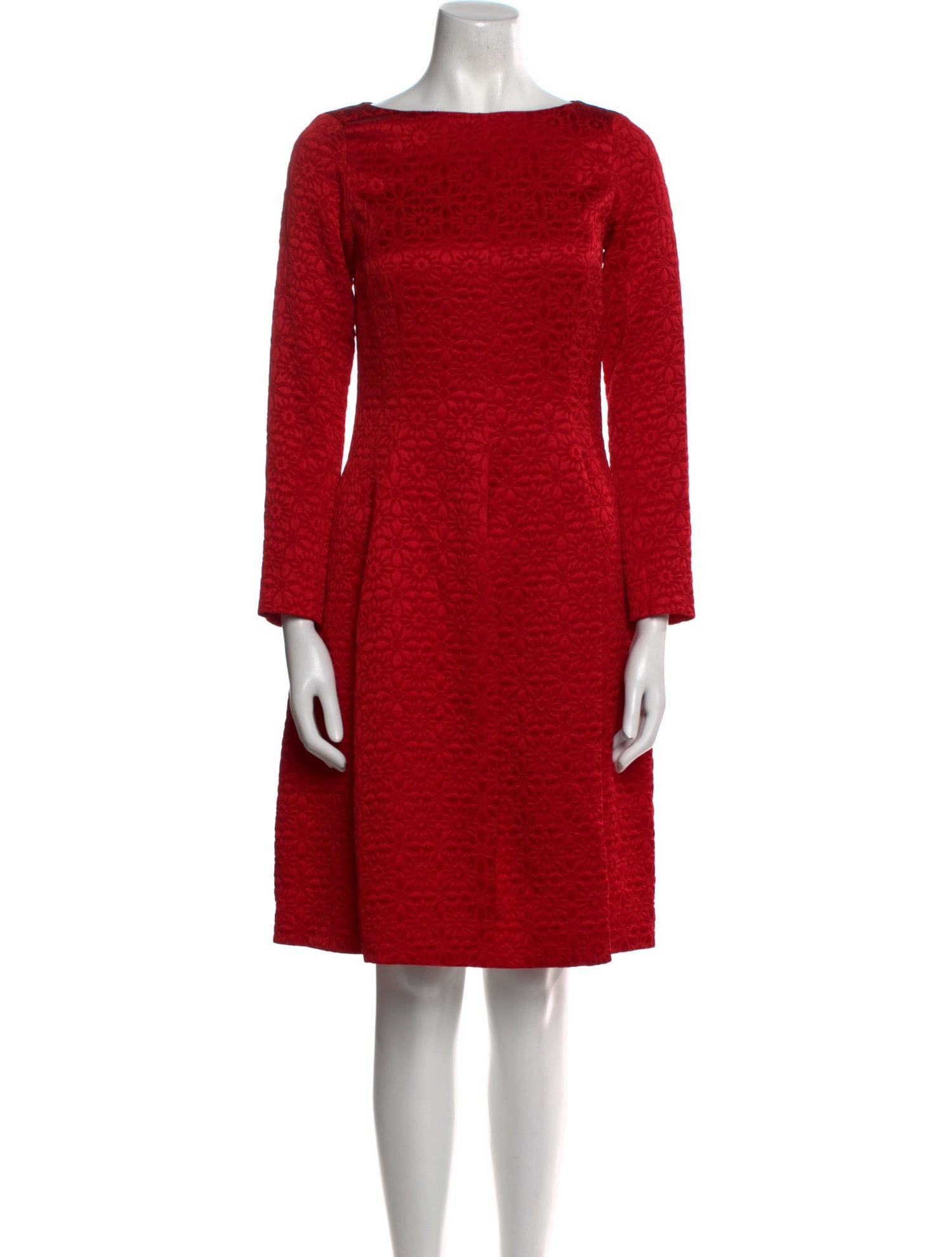 CH Carolina Herrera Bateau Neckline Knee-Length Dress