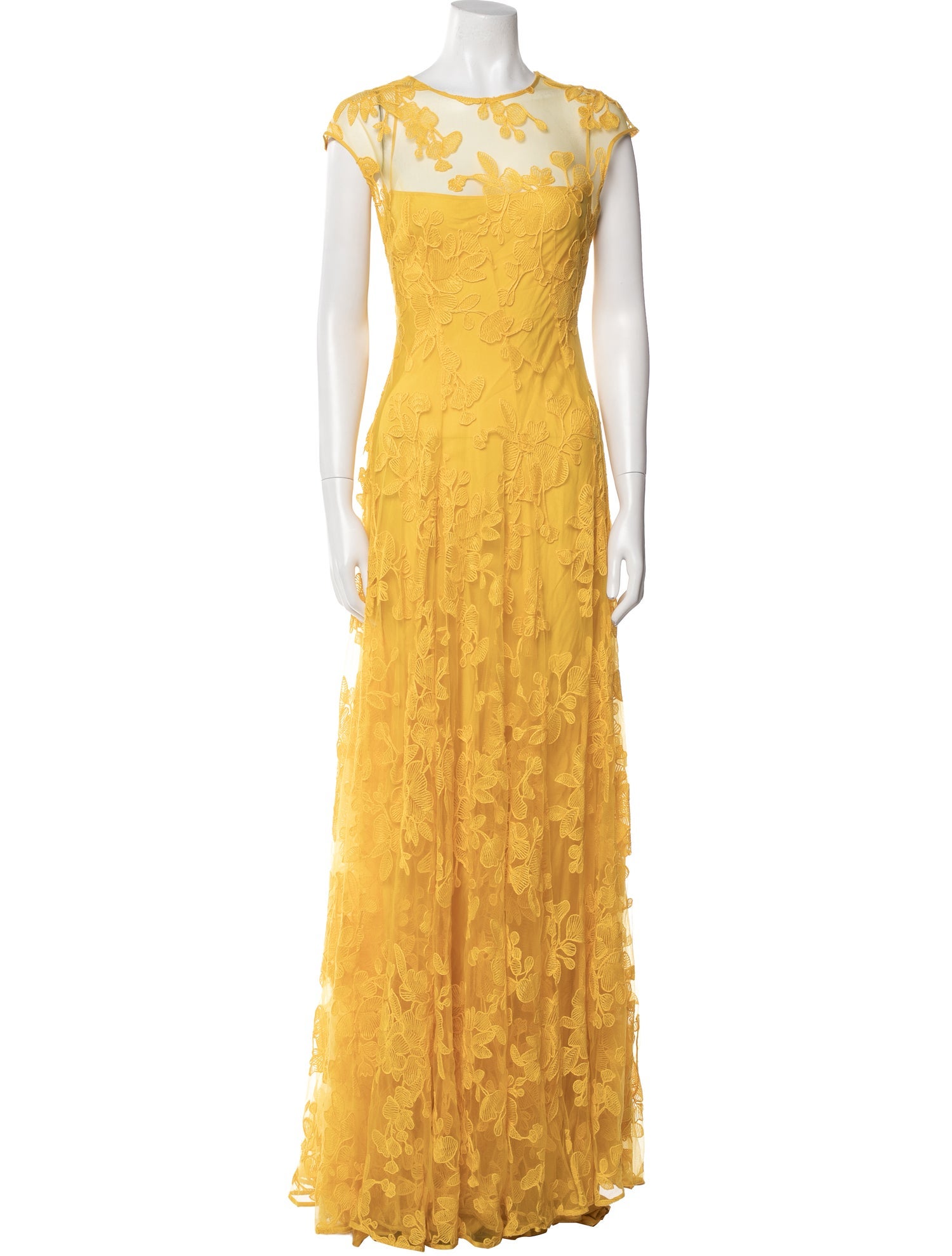 CH Carolina Herrera Lace Pattern Long Dress
