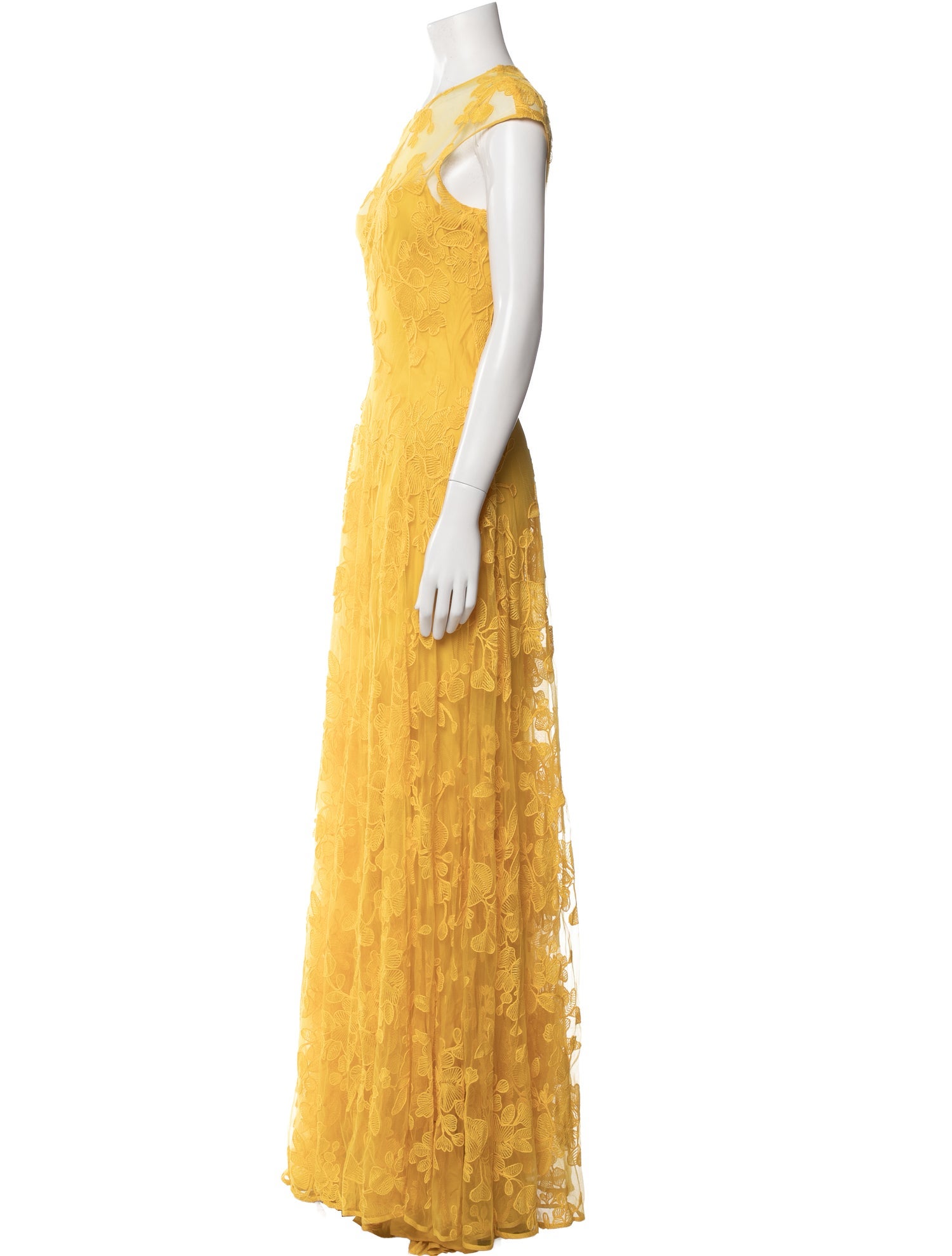 CH Carolina Herrera Lace Pattern Long Dress