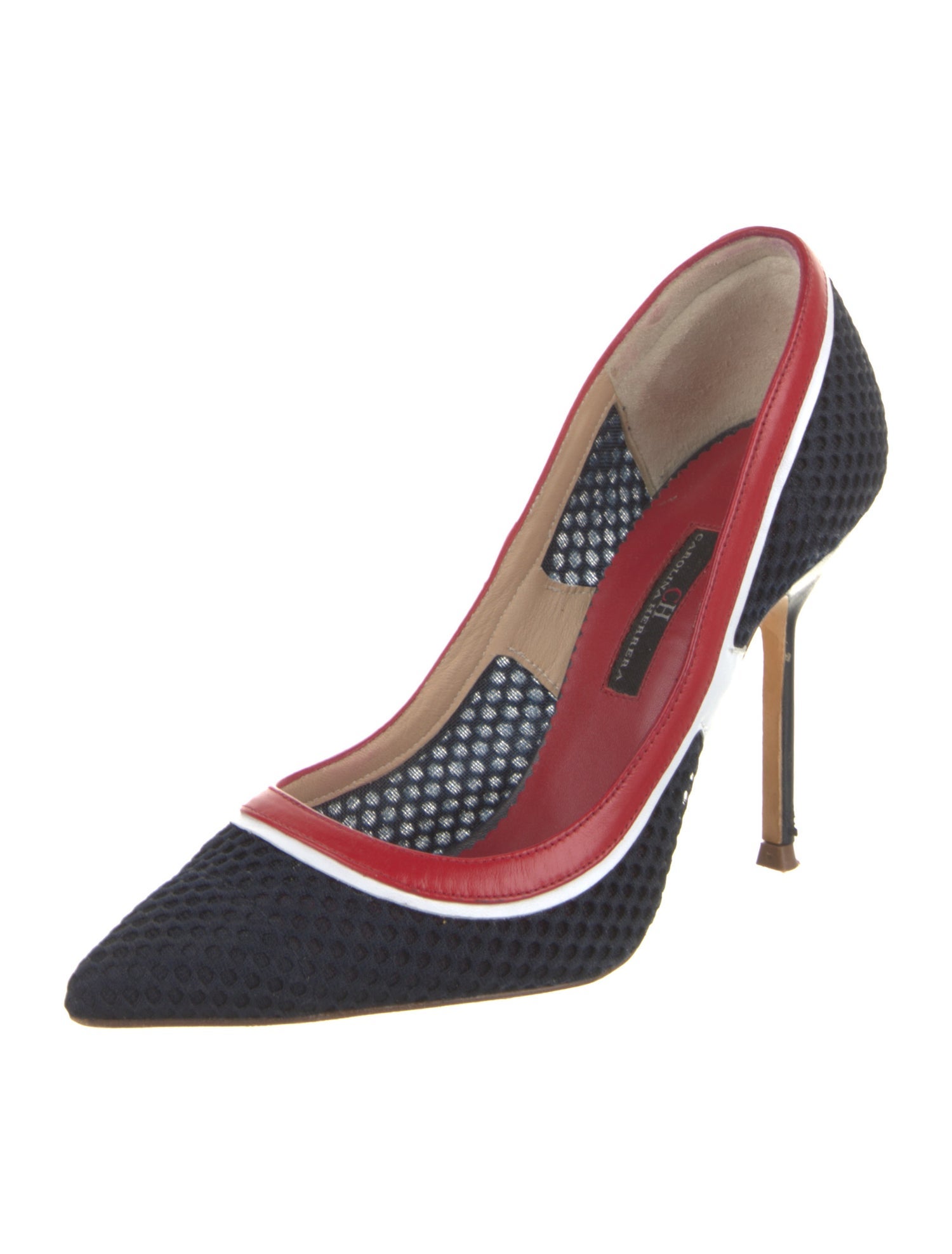 CH Carolina Herrera Mesh Colorblock Pattern Pumps