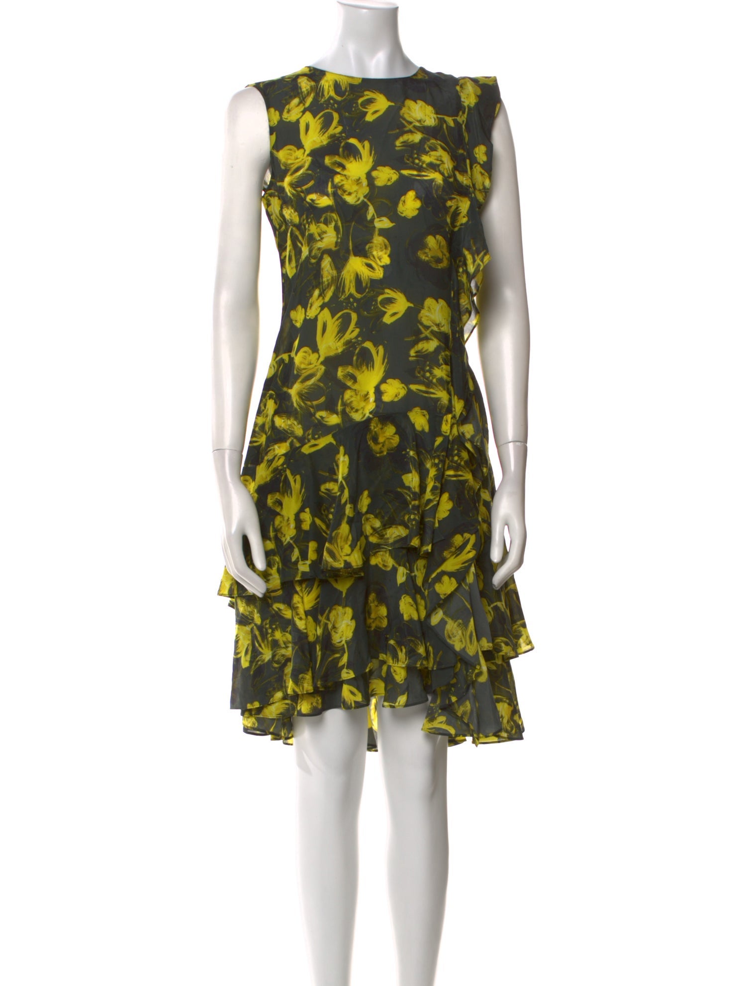CH Carolina Herrera Floral Print Knee-Length Dress