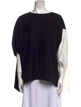 CH Carolina Herrera Bateau Neckline Short Sleeve Blouse