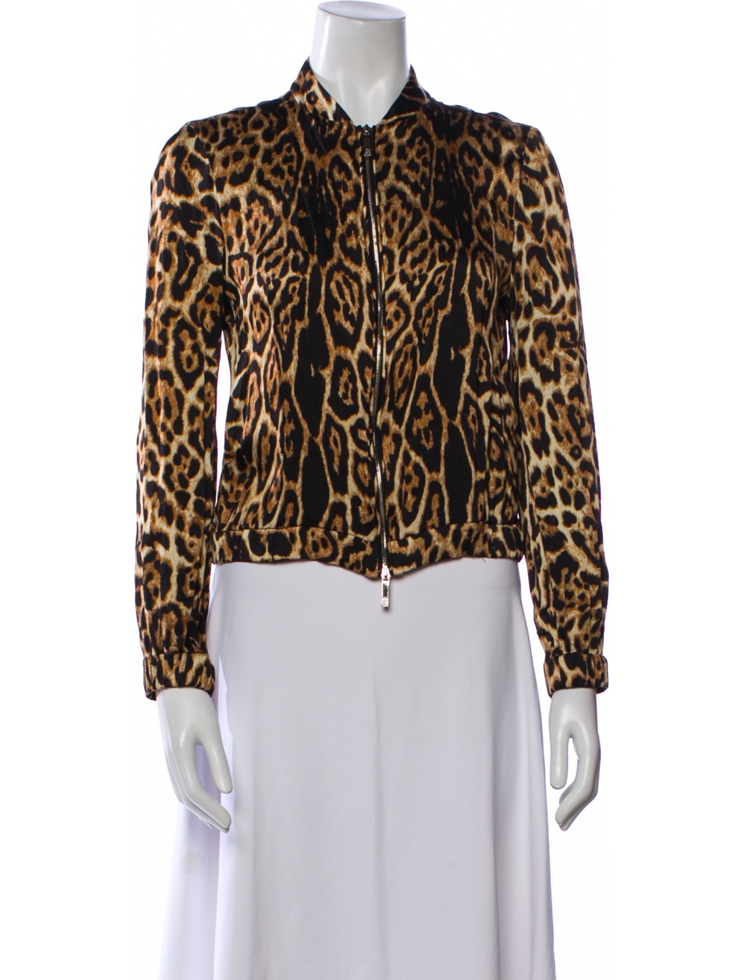 CH Carolina Herrera Silk Animal Print Evening Jacket