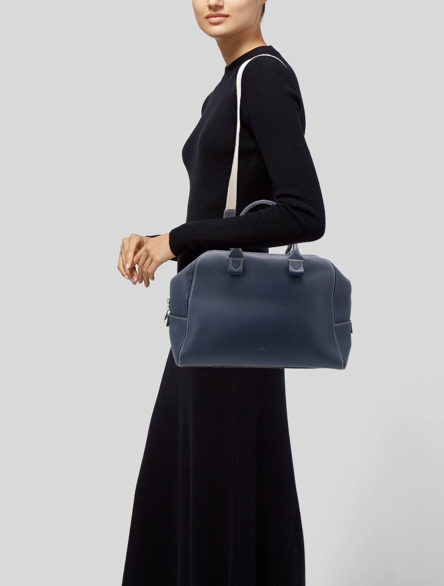 CH Carolina Herrera Leather Top Handle Bag