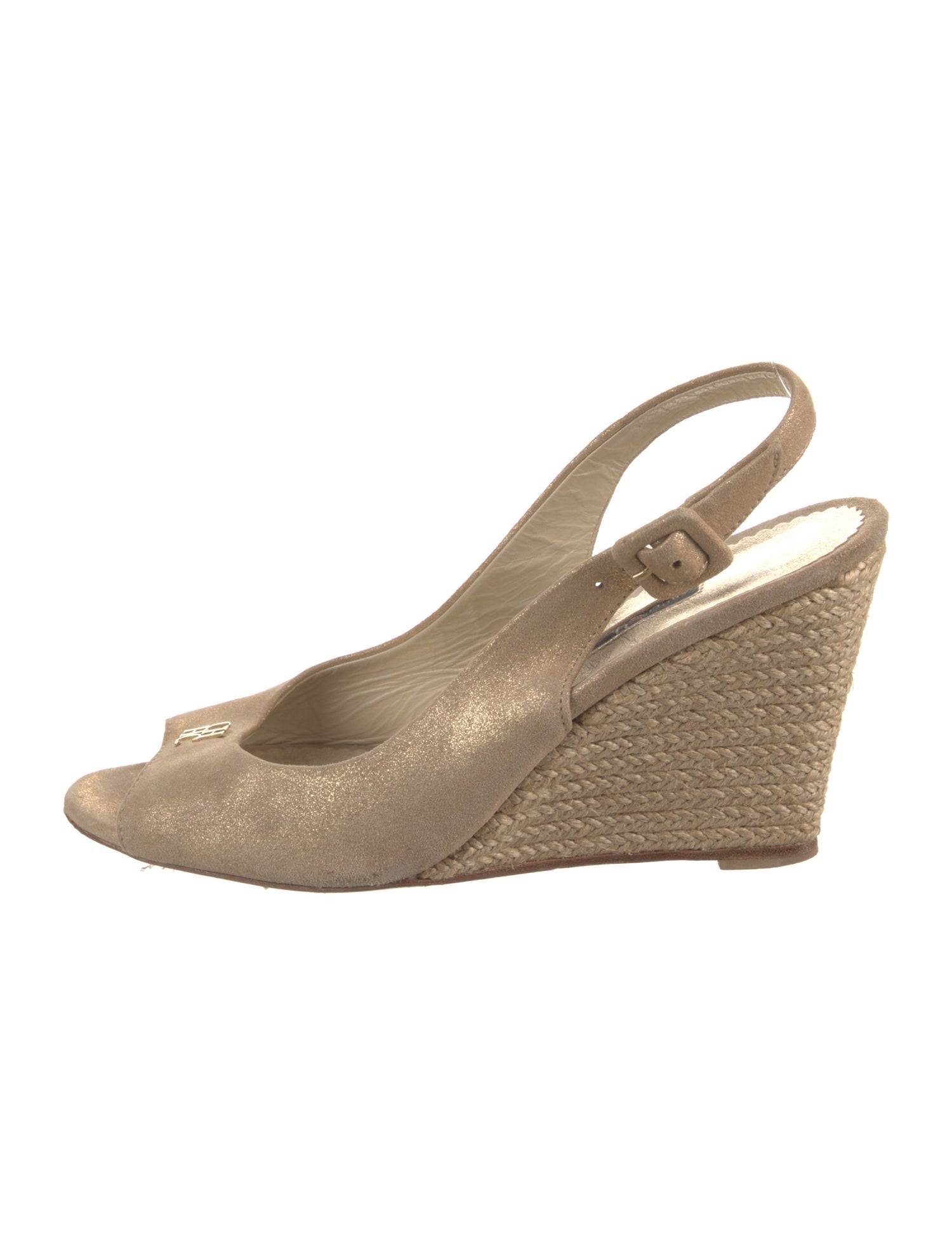 CH Carolina Herrera Leather Studded Accents Slingback Sandals