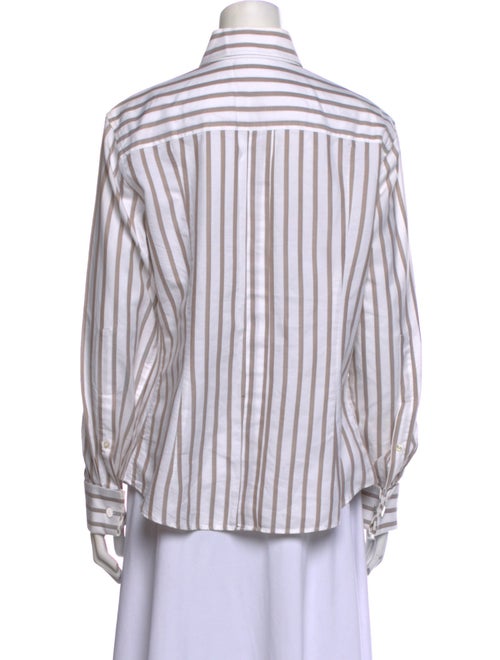 CH Carolina Herrera Striped Long Sleeve Button-Up Top
