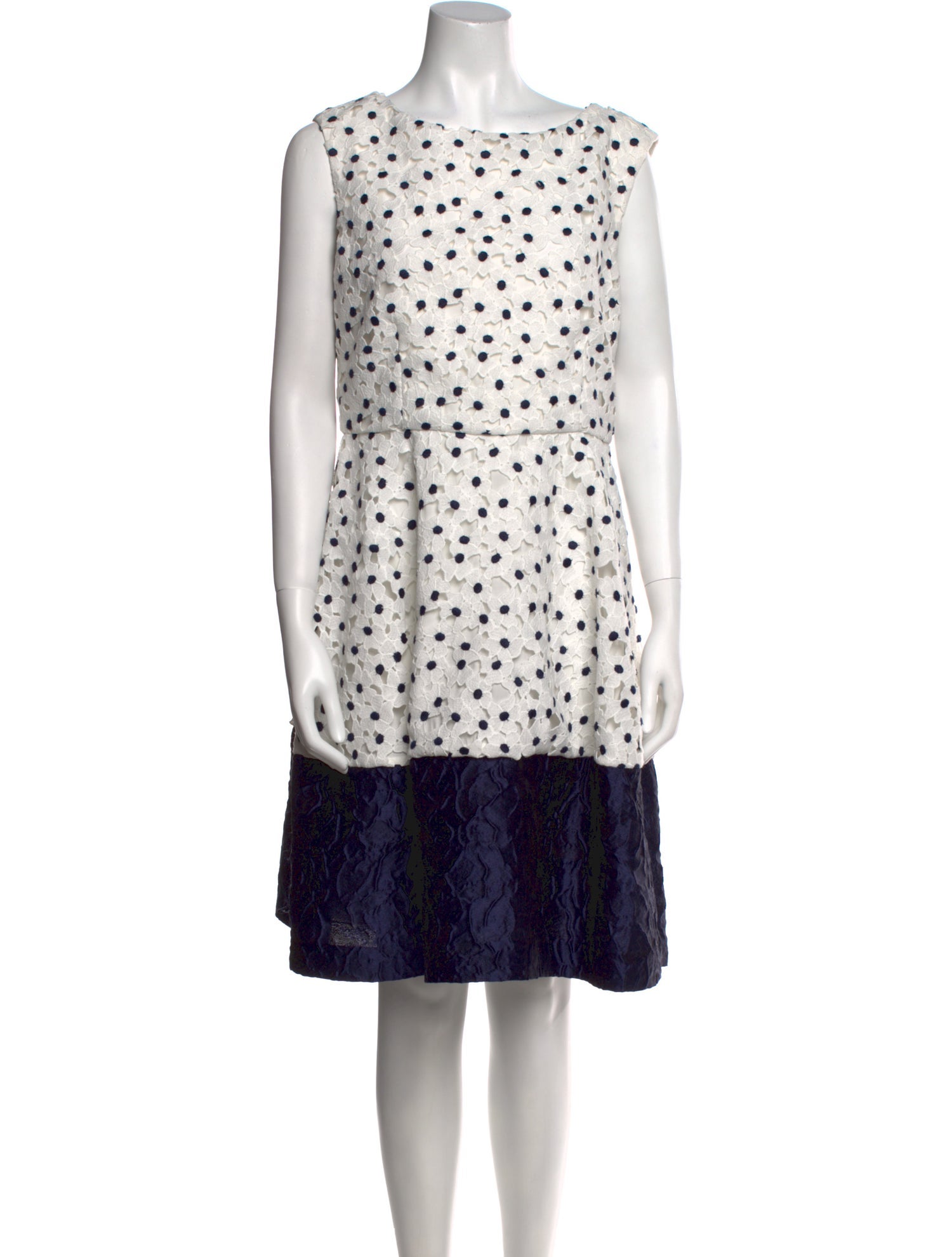 CH Carolina Herrera Polka Dot Print Knee-Length Dress