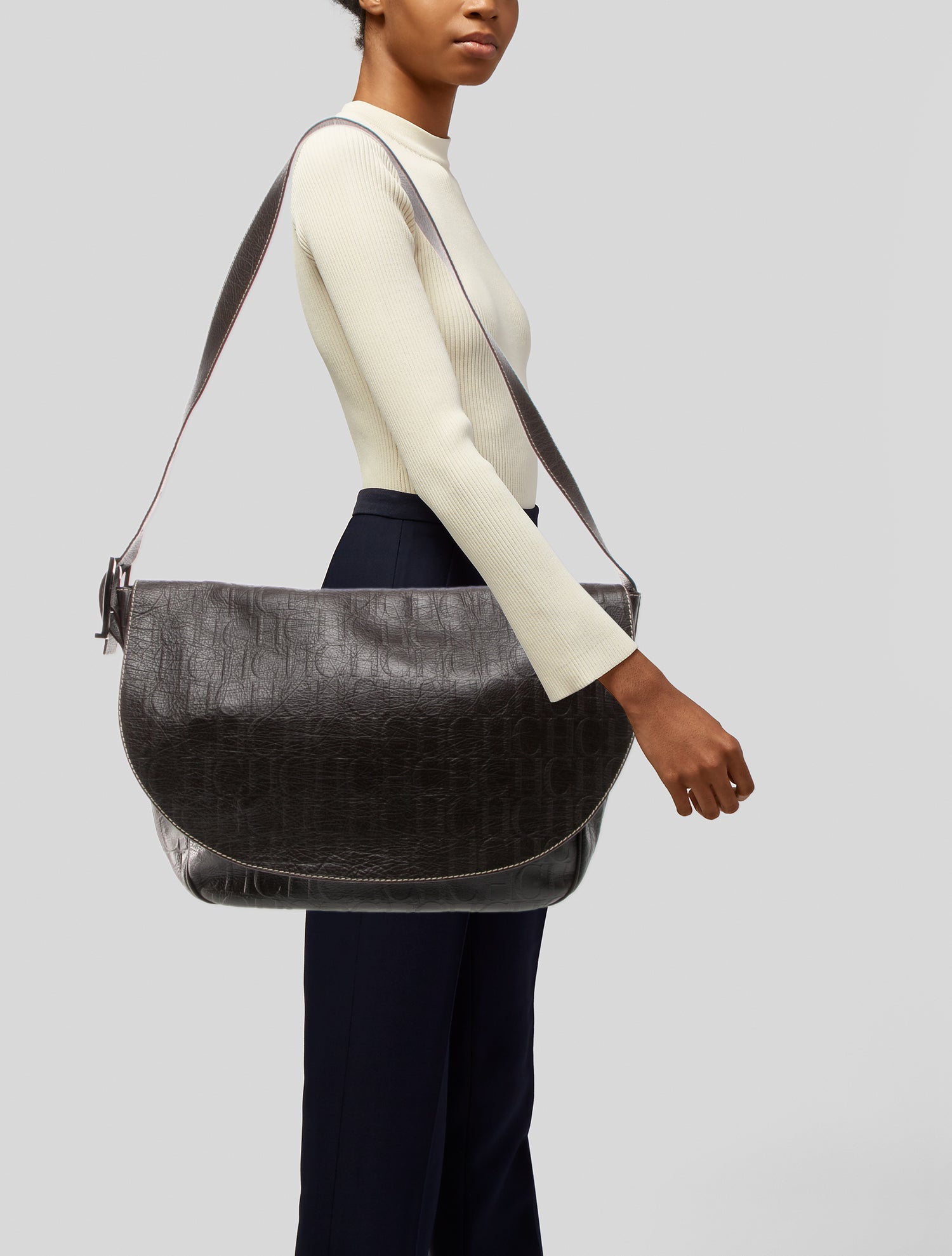 CH Carolina Herrera Leather Shoulder Bag