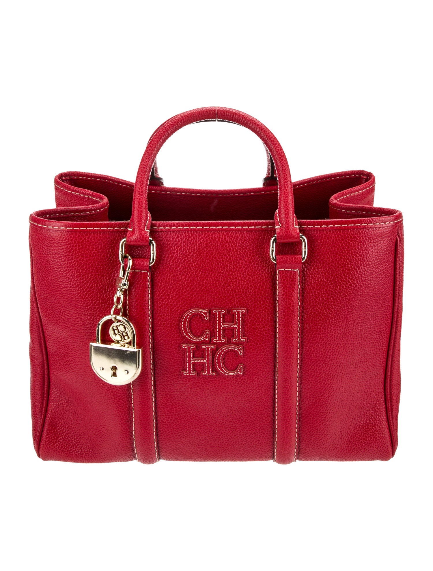 CH Carolina Herrera Leather Top Handle Bag