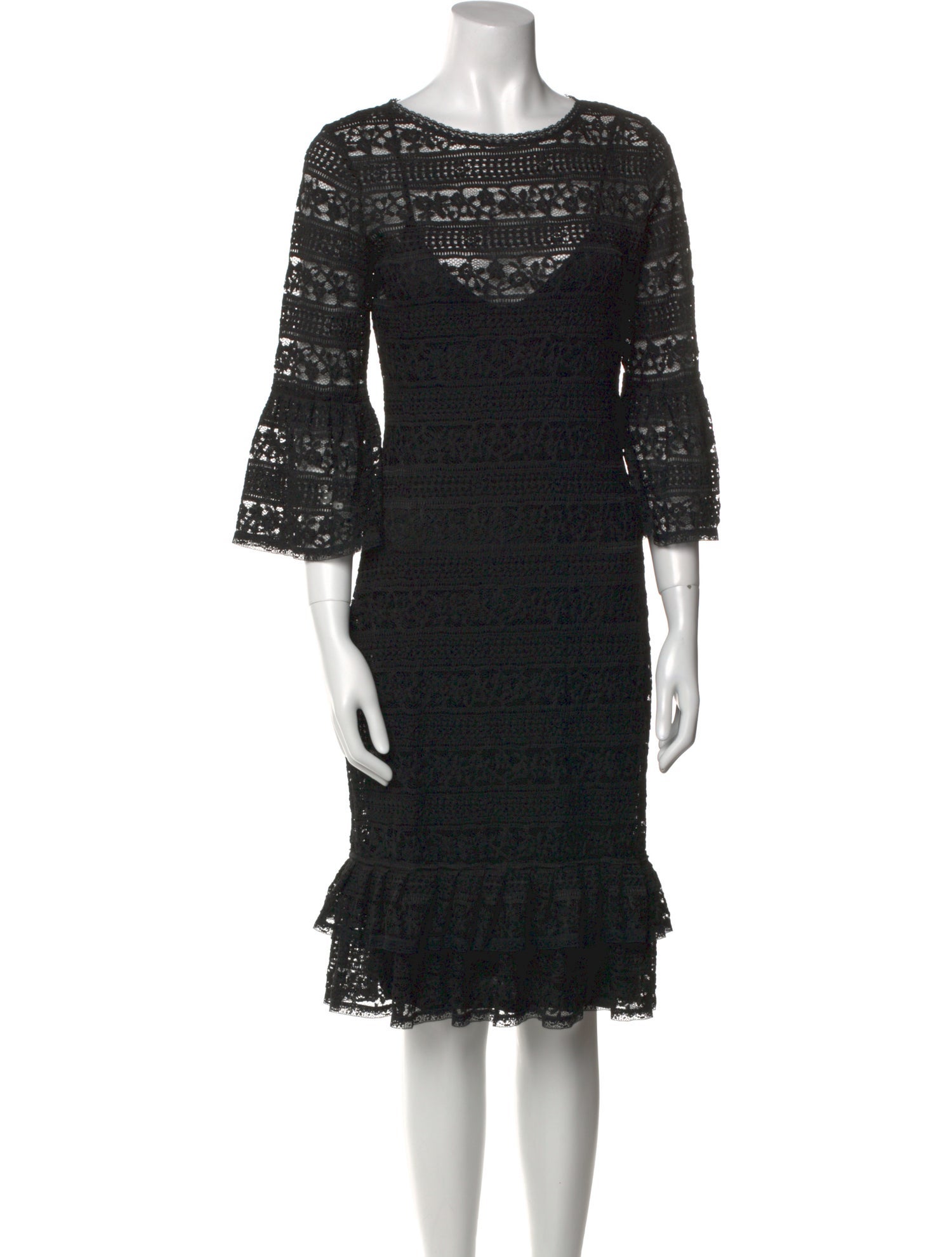 CH Carolina Herrera Scoop Neck Knee-Length Dress