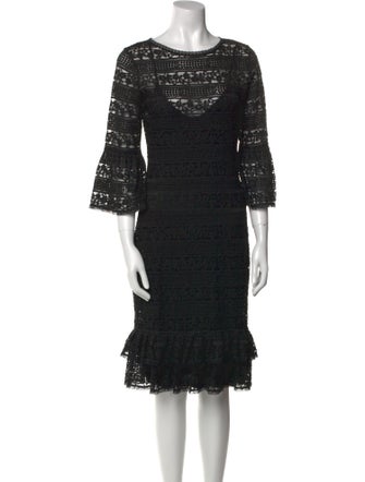 CH Carolina Herrera Scoop Neck Knee-Length Dress