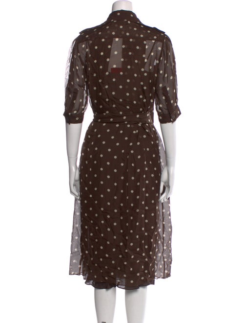 CH Carolina Herrera Polka Dot Print Midi Length Dress
