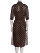 CH Carolina Herrera Polka Dot Print Midi Length Dress
