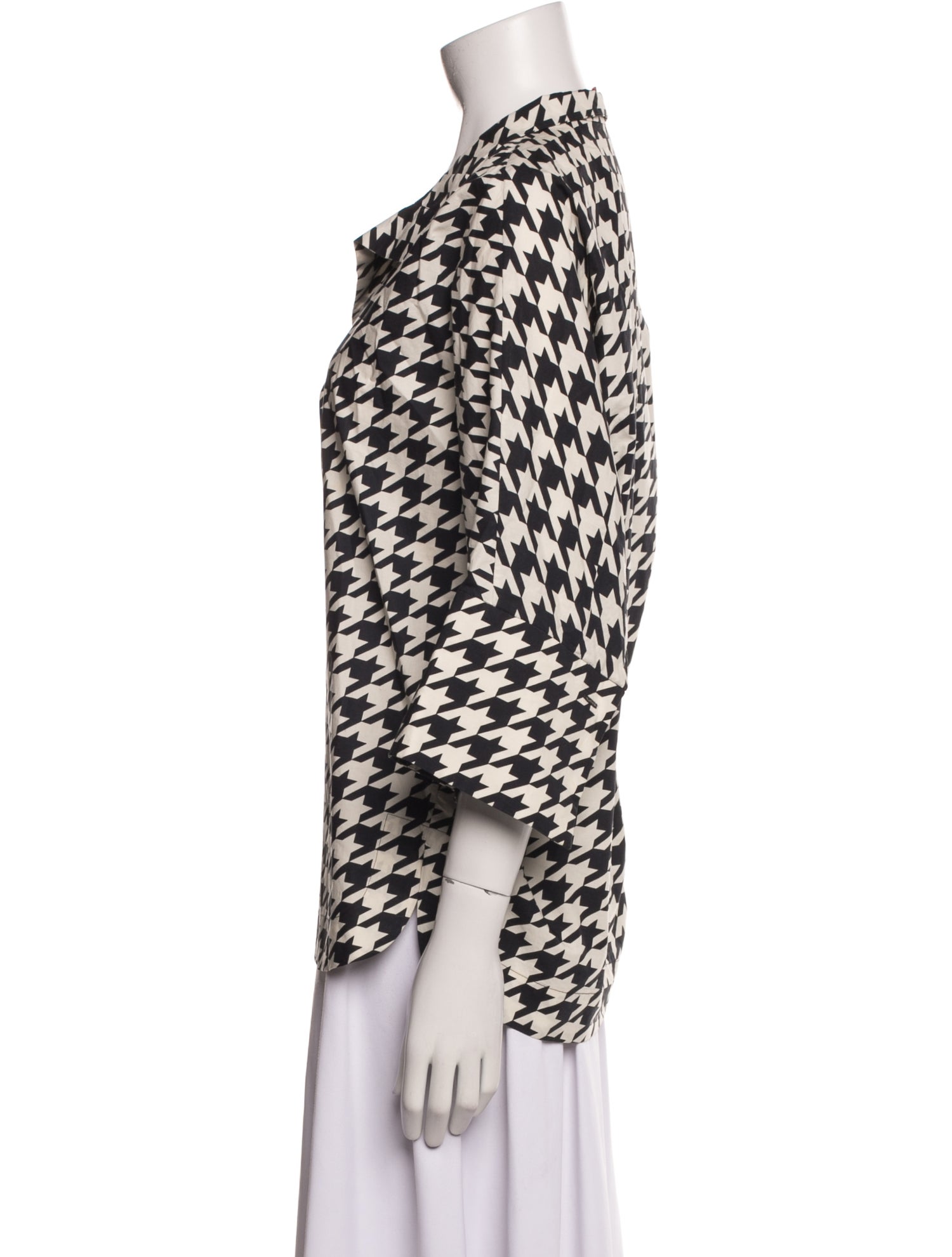 CH Carolina Herrera Printed Three-Quarter Sleeve Blouse