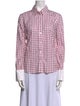 CH Carolina Herrera Plaid Print Long Sleeve Button-Up Top