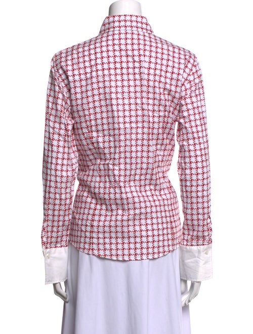 CH Carolina Herrera Plaid Print Long Sleeve Button-Up Top