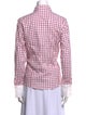 CH Carolina Herrera Plaid Print Long Sleeve Button-Up Top