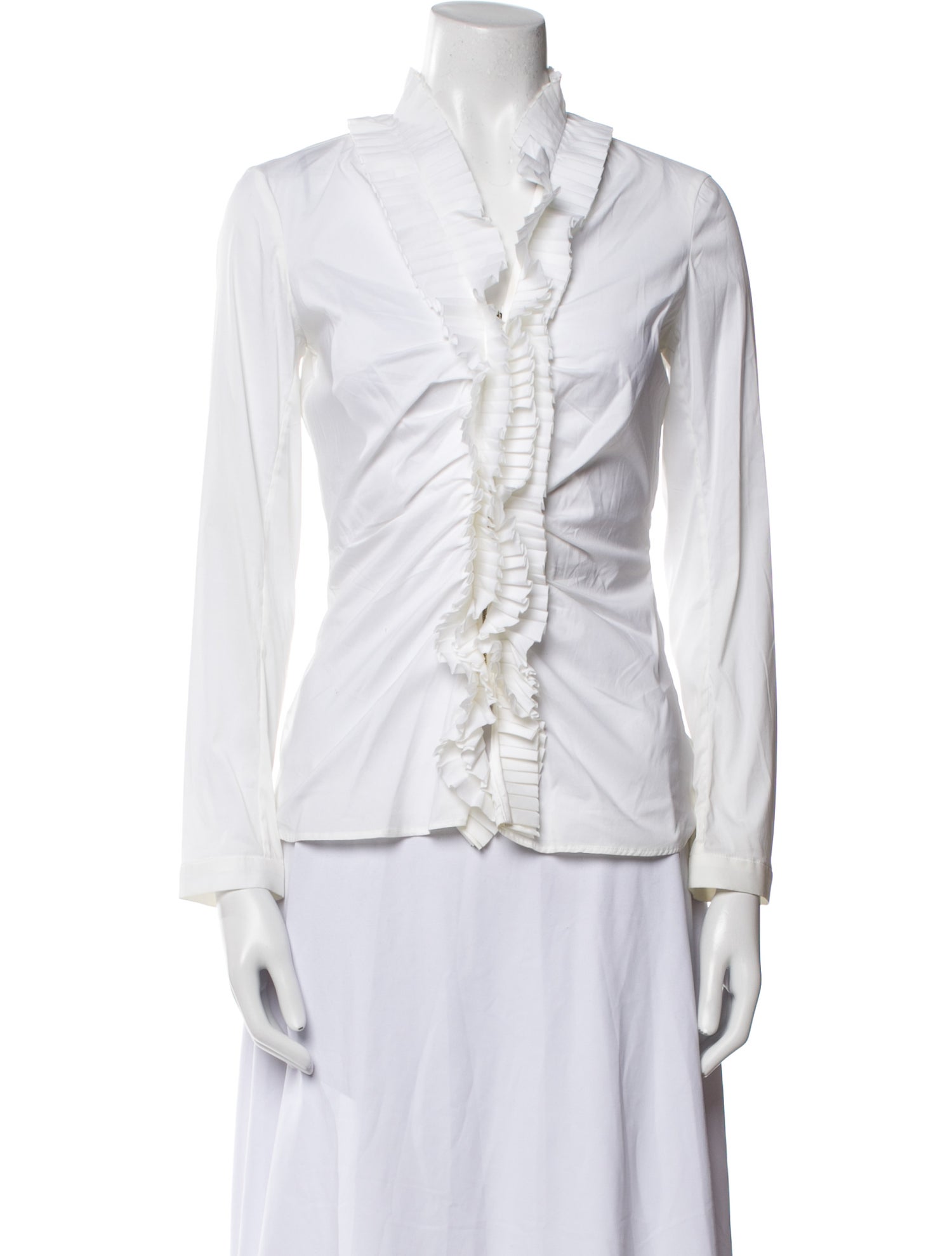 CH Carolina Herrera Long Sleeve Button-Up Top