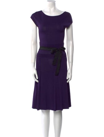 CH Carolina Herrera Bateau Neckline Knee-Length Dress