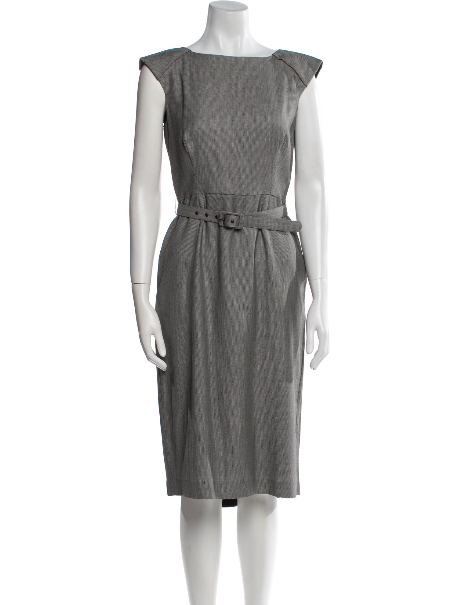 CH Carolina Herrera Bateau Neckline Midi Length Dress