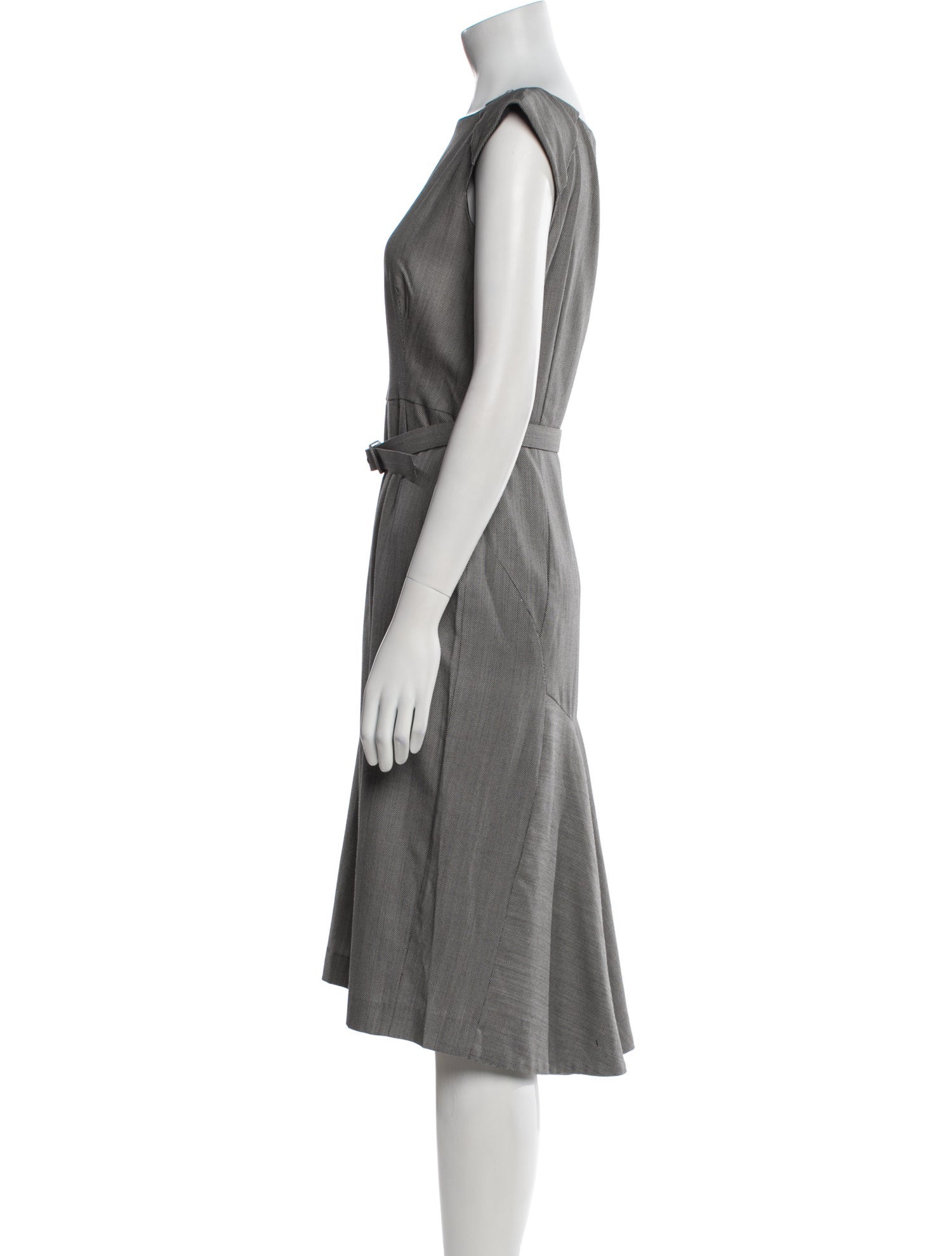 CH Carolina Herrera Bateau Neckline Midi Length Dress